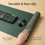 Leather Desk Pad Protector,Desk Cover mat,Office Desk mat,Laptop Mat for Desk, Non-Slip Desk Blotter,Waterproof Desk Writing Pad for Office/Home(24"x47",Dark Green) - Image 3