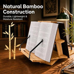 MACTANO Two-Sided Rotating Book Stand, 360° Bamboo Desktop Holder 9 lb - Image 4