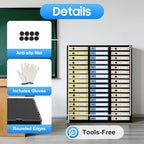 Literature Organizer with 48 Compartments, Adjustable File Sorter Mail Center, PVC Paper Storage Cabinet with Shelves for Home, Office & Classroom, Black - Image 7