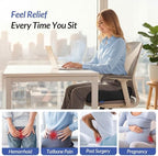 ZIKEE 6" Thickened Donut Pillow Seat Cushion, Ergonomic Hemorrhoid Pillow with Widened Cutout for Tailbone,Sciatica Pain Relief & Postpartum, Memory Foam Office Chair Cushion for Long Sitting at Home - Image 2