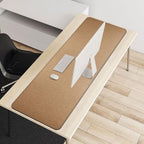 Vyaaa Cork & Leather Desk Mat, 47" x 16" Double-Sided Desk Pad, Black - Image 6