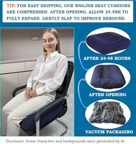 WSGJHB Office Chair Cushion Pillow Adult Car Booster Seat Cushions - Image 7