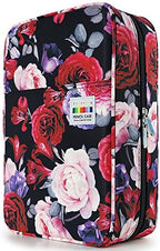 YOUSHARES Colored Pencil Case 304 Slots Pen Case Organizer with Handy Wrap & Zipper, Multilayer Holder for Prismacolor Colored Pencils & Gel Pen (Red Pink Rose) by YOUSHARES