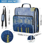 3-Ring Zipper Binder with Shoulder Strap Zip-Up Expanding File Folder Organizer Storage Fireproof Accordion Trapper Keeper Home School Office Three Butterfly (Skyline Canals Bridges Swirling) - Image 3