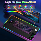 RGB Gaming Mouse Pad with Magnetic Wireless Charging & Foldable Phone Stand - Image 3