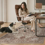 36"x48" Office Chair Mat for Hardwood Floor, Non-Slip Washable Brown Red - Image 7