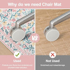 Anidaroel 48"x60" Office Chair Mat for Hardwood Floor/Tile Floor, Anti-Slip Floral Desk Mat for Chair,Boho Desk Rug for Office, Low Pile Office Rugs for Rolling Chairs, Blush Pink Floor Protector Rug - Image 2