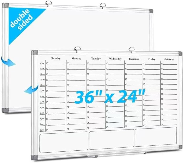 ONAVIA Weekly Calendar Whiteboard, Dry Erase Board for Wall 36 x 24 by ONAVIA