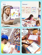 SUNEE 100 Packs Oversized Reusable Dry Erase Pocket Sleeves with 5 Rings, 10 Assorted Colors 10x14 Ticket Holders, Clear Plastic Sheet Protectors, Teacher School Classroom Supplies - Image 7