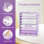 DALTACK 9-Tier Paper Letter Tray Desk Organizer with Handles, Mesh File Holder Organization, Paper Sorter Desk Organizer for Office Home School, Purple 2 Pack - Image 5