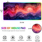 AIMSA Extra Large RGB Gaming Mouse Pad with 14 Light Modes, Extended LED Mouse Pad, Anti-Slip Rubber Base, Computer Keyboard Mousepad Mat, Abstract Purple Marble - Image 7