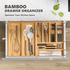 Bamboo Kitchen Drawer Organizer, Deep 2-Pack, 17" x 6" x 2.5" - Image 3