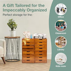 Stackable Modular 4-Pack 16 Drawer Desktop Storage Organizer in Modern Wood Design (20”x7”x 20”) Stackable Drawers For School Office - Crystals, Scrapbook Organization - Declutter Countertop - Image 7