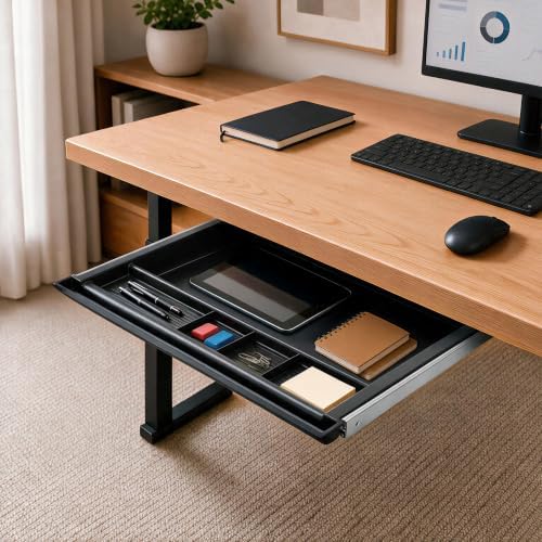 Mount-It! Large Under Desk Pencil Drawer, 21.25” W, Ball Bearing Slide-Out - Image 4
