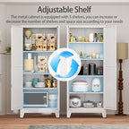 White Metal Storage Cabinet,75" Steel Cabinets for Home Office - Image 5