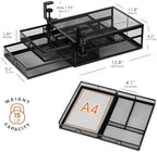 Under Desk Drawer, Clamp on Desk Organizer Slide Out Table Storage No Drill - Image 3