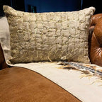 The HomeCentric Gold Pack of 2,12"x24" (30x60 cm) Lumbar Pillow Cover, Velvet Sequins & Animal Oblong Pillow, Animal Pattern Modern Style - Gold Beast - Image 4