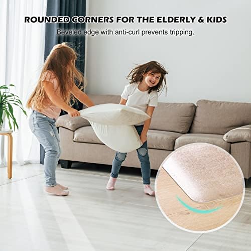 SALLOUS Office Chair Mat for Hard Floors, 63" x 51" Large Chair Mat for Hardwood Floors, Slip Resistant Floor Protector Desk Mat for Home, Waterproof Vinyl Floor Mat for Gaming Chairs (Clear) - Image 6