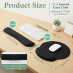 10 Pcs Ergonomic Mouse Pad and Keyboard with Wrist Support Set - Soft Memory Foam & Rubber Base Comfort Rest for Typing, Gaming, Computer, Laptop, Office, Home Use - Image 2
