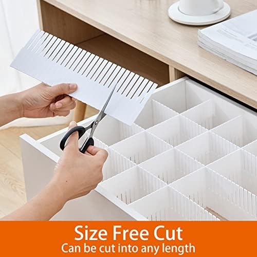 40Pcs Drawer Dividers, 14.96" x 2.76", Thin, DIY Plastic Drawer Separators, Large Adjustable Dresser Drawer Organizer for Clothes, Bedroom, Bathroom, Kitchen Cutlery, Desk, Office Storage - Image 5