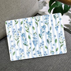 MEEgoodo for MacBook Air 13.3 inch Case 2021 2020 2019 2018 A2337 M1 A2179 A1932, Shell for MacBook Air M1 with Keyboard Webcam Cover & Trackpad Film & Type C Adapter, Blue Watercolor Flowers&Stripes - Image 6