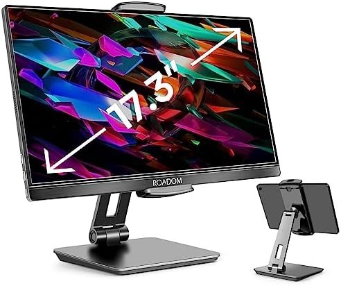 iPad Stand, Tablet Stand 360° Swivel, Aluminum Desk Holder 4.7-17", Black by ROADOM