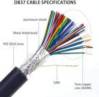 DB37 Male Breakout Cable, D-Sub 37 Pin to Bare Wire Open End Cable with Labeled Wires, 26AWG 6.6FT Multicore Cable with Terminals for CNC, PLC, Industrial Control - Image 4