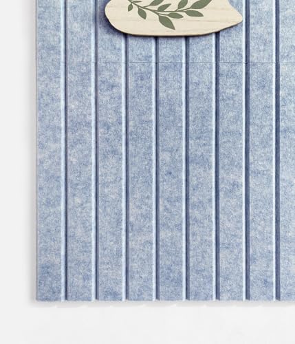 Slated Felt Bulletin Board Tiles | Cork Board Alternative for Walls | Wall Panels for Office & Home Decor | Aesthetic Pinboard & Photo Board | 12-Pack (11.8" x 11.8") with Adhesive | Blue Marble - Image 3