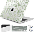 Case for MacBook Pro 13 inch M2 M1 2025-2022 2020 A2338 A2289 A2251, Plastic Hard Shell Laptop Case with Keyboard Cover, Trackpad Protector, 2 OTG Adapters, Leafy by Yebiseven