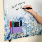 Glassboard Studio Magnetic Dry Erase Marker Holder - Super Strong for Magnetic Glass Whiteboard or Fridge - 2 Large Neodymium Magnets - No Slip Grip - Eco-Friendly PLA Plastic (Periwinkle Purple) - Image 4