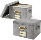 Vienrose Greeting Card Organizer Box Grey 2 Pack with 20 Dividers by Vienrose