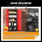 Greenvelly Metal Garage Storage Cabinet with Lock, 72" Metal Storage Cabinet with 2Doors and 4Adjustable Shelves, Steel Tool Cabinet for Home Office, School,Gym (Black&Red) - Image 4