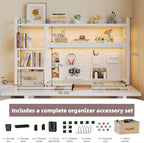 Desktop Hutch Bookshelf, 4-Tier Metal Desk Shelf for Top of Desk - Image 2