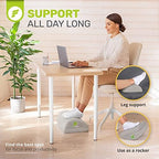 ErgoFoam Foot Rest - Chiropractor-Endorsed Orthopedic Teardrop Design - 2in1 Adjustable Premium Under Desk Footrest - Ergonomic Foot Rest for Lumbar, Back, Knee Pain (Grey) - Image 5