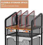 Tiaoheka Rolling File Cabinet with Adjustable Dividers, Mobile Filing Cabinet with 2 Storage Drawers on Lockable Wheels, Hanging File Organizer Beside Under Desk for Office, Home（Patent Pending） - Image 3