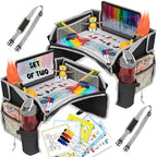 PILLANI Kids Travel Tray for Car - Carseat Tray w/iPad Holder & Dry Erase Board, Road Trip Essentials - Toddler Lap Desk Organizer for Airplane - Roadtrip Activities & Travel Essentials - Pack of 2 by Pillani