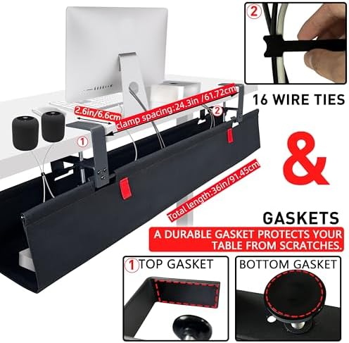 ManagementAHOMO Under Desk Cable Management No Drill - Image 2