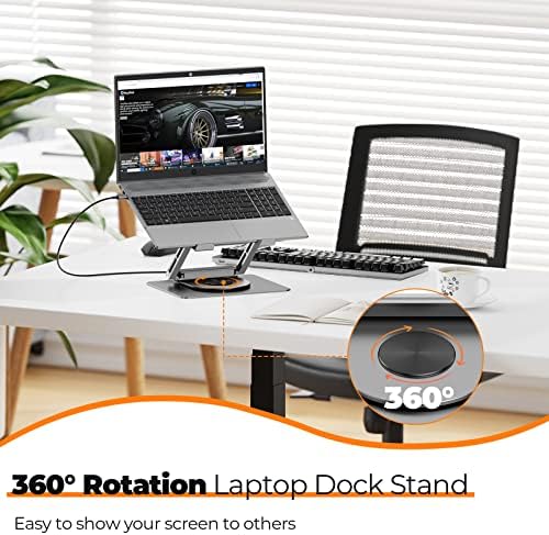 Tobenone Laptop Docking Station Stand for MacBook/Windows, Sturdy Aluminum - Image 5