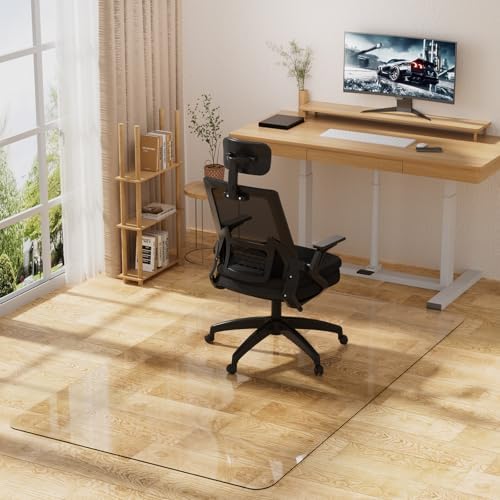 Clear Office Chair Mat for Hard Floors, Plastic Floor Protector for Chairs by MZLCDW