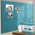 X-Large Cork Board Alternative 12-Pack Felt Bulletin Board Thick and Decorative Pin Board for Home Office Walls 47.24 x 35.43 Inches with 72 Adhesive Tabs - [Light Turquoise] by EkkogoAcousticPanels