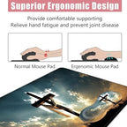 Large Keyboard Mouse Pad Set, Extended Mouse Pad+Keyboard Wrist Rest Support, Memory Foam Ergonomic Easy Typing, 4Pcs (31.5×11.8 in) Desk Pad Set for Office Home,Christian Cross - Image 5