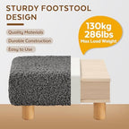 Small Foot Stool Ottoman, Sherpa Footstool Ottoman Foot Rest for Couch, Rectangle Footstools and Ottomans Small for Living Room, Entryway and Bedroom (Gray) - Image 3