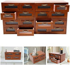 Retro 16-Drawer Wooden Drawers Organizer, Stackable or Standalone Desktop Medicine Cabinet Organizer with Drawers & Labels Herbal、Tea Bag、Jewelry (Transparent Drawer) by Unknown