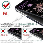 DONGKE Compatible with MacBook Air 13 inch Case 2021 2020 2019 2018 Release A2337 M1 A2179 A1932 with Retina Display & Touch ID, Plastic Hard Shell & Keyboard Cover - Sun & Moon - Image 3