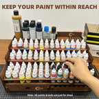 OPHIR Wooden Paint Organizer 98 Holes Rack for Miniature Paints & Brushes - Image 2
