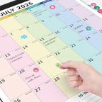 Ospelelf Large Wall Calendar 2026-2027 Calendar 22'' x 17'' Monthly Desk Calendar 18 Month Family Calendar, Use July 2026 - Dec 2027, Multicolor - Image 6