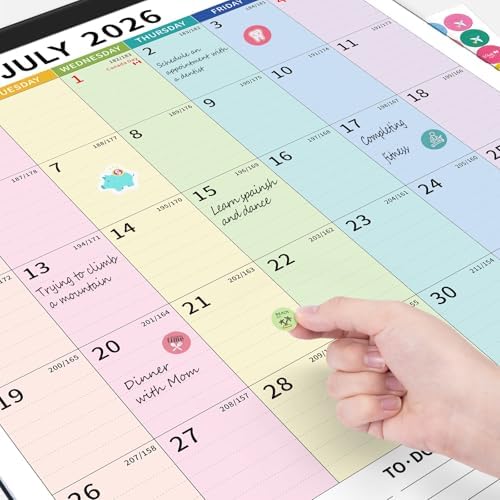 Ospelelf Large Wall Calendar 2026-2027 Calendar 22'' x 17'' Monthly Desk Calendar 18 Month Family Calendar, Use July 2026 - Dec 2027, Multicolor - Image 6