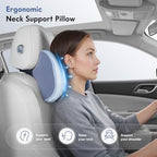 FLORICH Lumbar Support Pillow and Neck Pillow for Office Chair Car, Ergonomic Memory Foam Back Support for Office Gaming Chair Driving Seat Wheelchair, Relieves Neck, Back & Sciatica Pain – Blue - Image 4