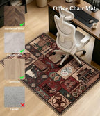 chakme Office Chair Mat for Hardwood Floor Non Slip 48"x72", Brown Cowboy - Image 4