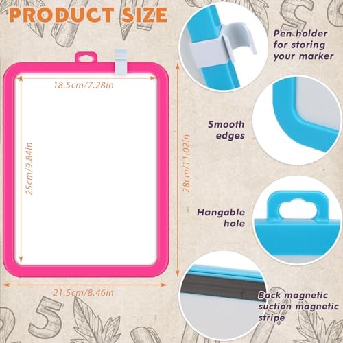 Outus 24 Pcs Dry Erase Mini White Boards Bulk 8.5 x 11'' Small Magnetic Whiteboard Double Sided Colored Writing Boards for Kids Students Locker Fridge (Colorful) - Image 2